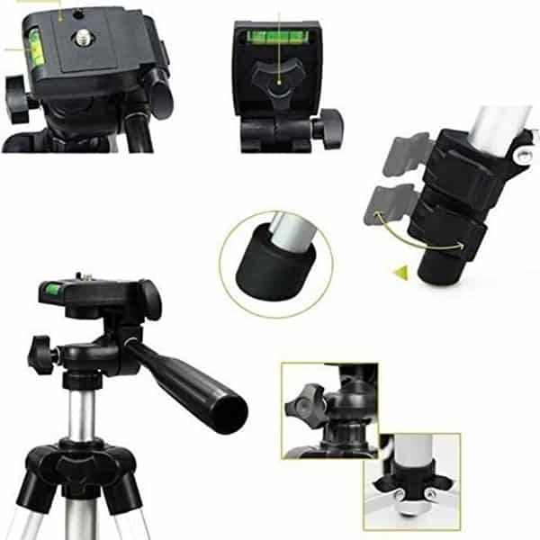 Portable and Foldable Metal 3110 Tripod With Mobile Clip Holder Bracket