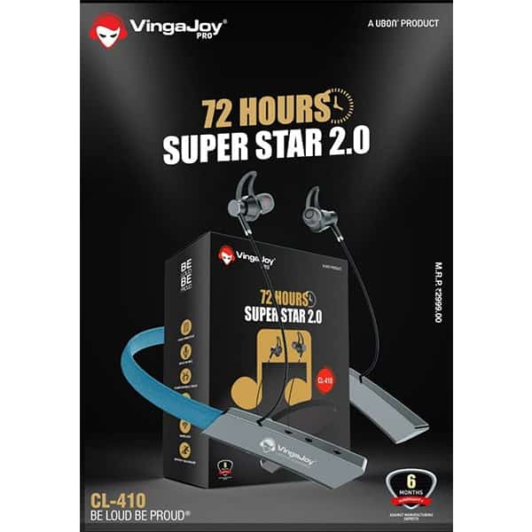 Vingajoy CL-410 Super Star 2.0 Bluetooth Neckband with 72 Hours Battery