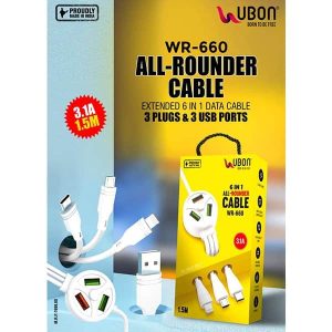 Ubon WR-660 ALL-ROUNDER CABLE Extended 6 IN 1 Data Cable