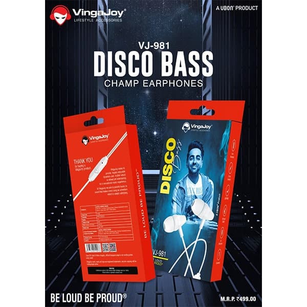 Vingajoy VJ-981 Disco Bass Champ Earphones