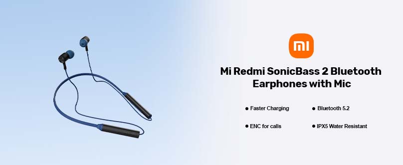 Mi Redmi SonicBass 2 Bluetooth Earphones with Mic
