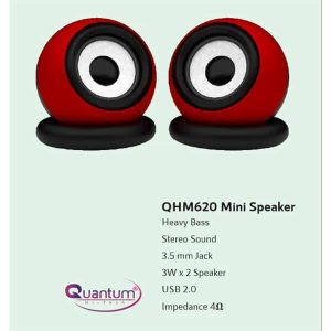 QUANTUM QHM 620 USB 6 W Portable Laptop/Desktop Speaker (Red, 2.0 Channel)