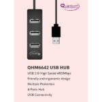 QUANTUM QHM6642 4-Port USB Hub (Black)