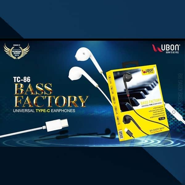 Ubon TC-86 BASS FACTORY Universal Type-C Earphones