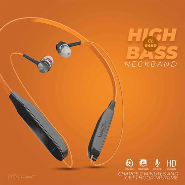 Ubon CL-5450 High Bass Neckband With Quick Charge