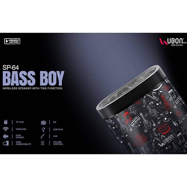 Ubon SP-64 Bass Boy 12 W Bluetooth Speaker