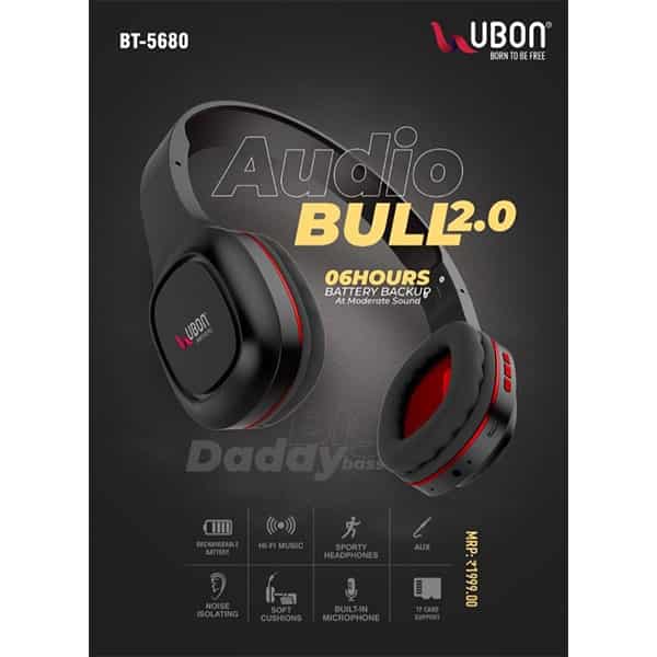 Ubon BT-5680 Audio Bull Wireless Headphones