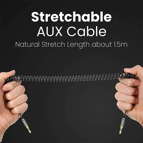 Portronics Konnect Aux 6 3.5mm Long Spiral AUX Cable