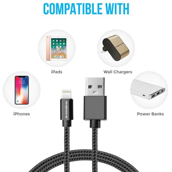 Ambrane BCL-15 IOS Lightning Braided Cable