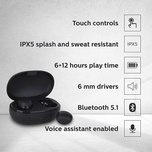 Philips TAT1235 Noise Isolation Truly Wireless Earbuds with Mic
