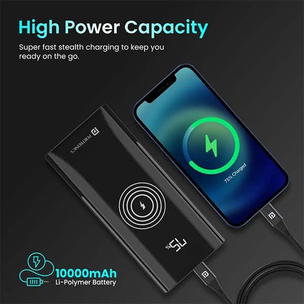 Portronics Power Bank 10W with Wireless Charging