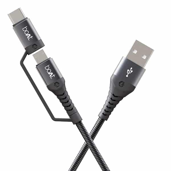 boAt Deuce USB 300 2 in 1 Type-C & Micro USB Cable
