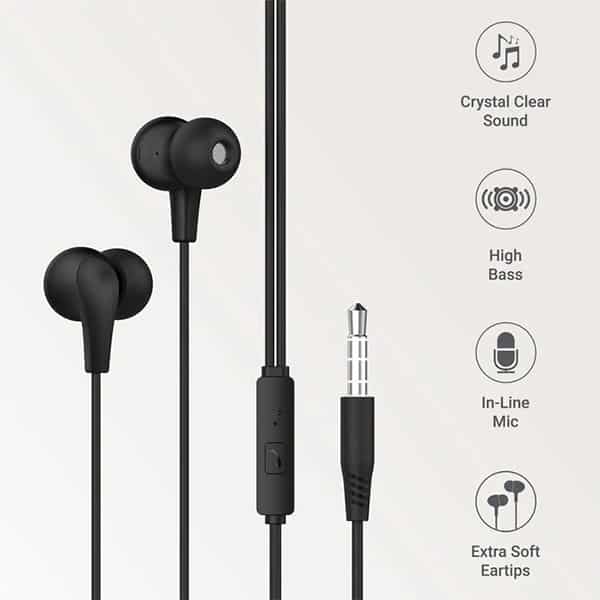 Ambrane EP-56 Wired Earphones with Powerful Bass