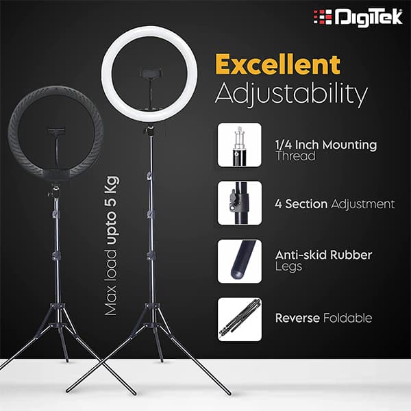 Digitek (DRL-15C RGB) LED RGB Ring Light with Stand