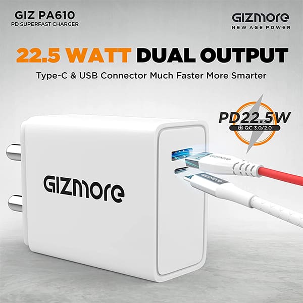 GIZMORE GIZ PA610 Charger 22.5W Quick Charge
