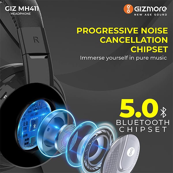 GIZMORE GIZMH411 Hi-Bass Wireless Headphones