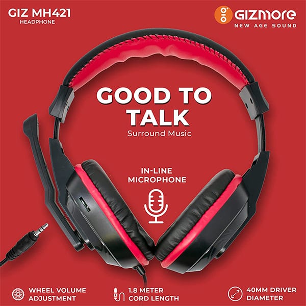 GIZMORE GIZMH421 Wired Headphone with Mic