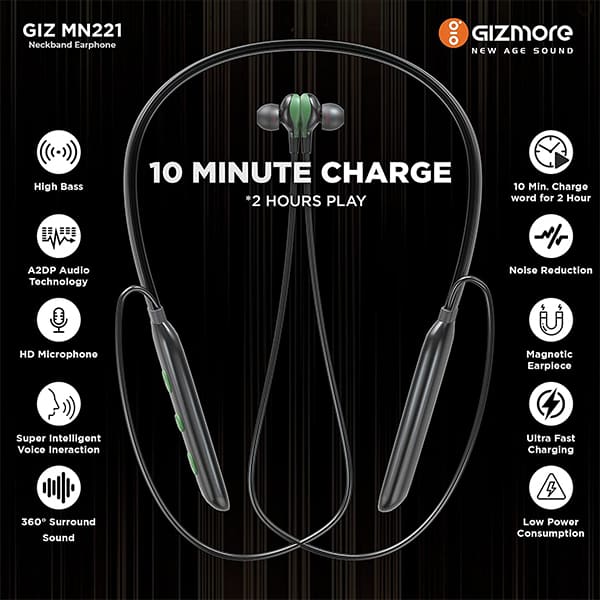 GIZMORE MN221 Ultra Beat Bluetooth Neckband