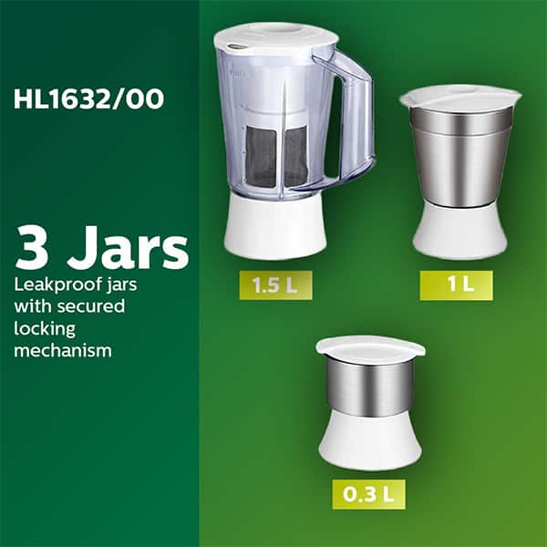 Philips HL1632 500-Watt 3 Jar Juicer Mixer Grinder
