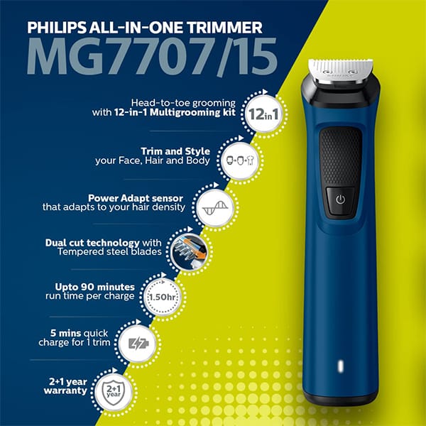 Buy Philips Multi Grooming Kit MG7707/15 12-in-1 Trimmer ✔️ 20% OFF