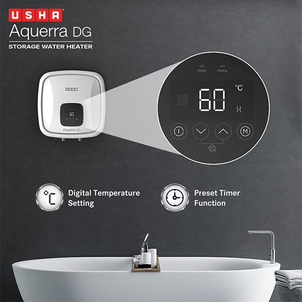 Usha Aquerra DG 15 Litre 5 Star Digital Water Heater