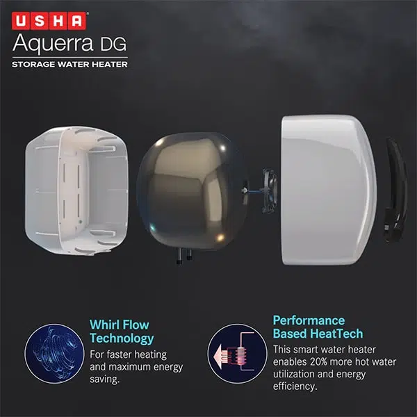 Buy Usha Aquerra DG 25 Litre 5 Star Digital Water Heater ✔️ 30% OFF