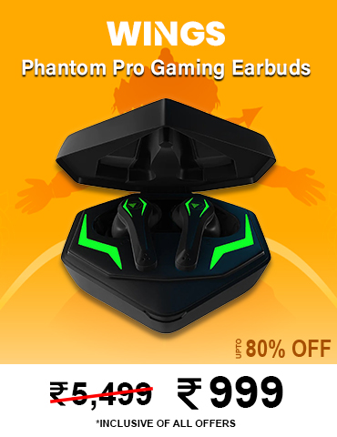 Wings Phantom Pro Gaming Earbuds with LED Battery Indicator