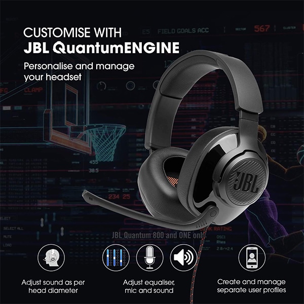 JBL Quantum 300 Wired Headphone with Mic