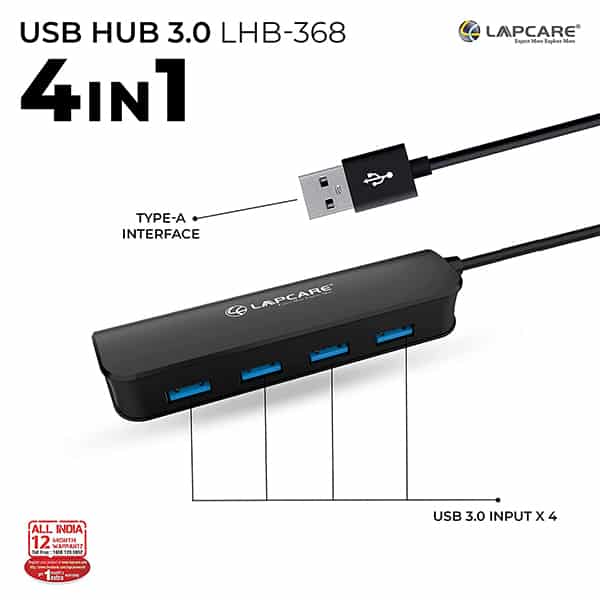 Lapcare 4 High Speed Multi Port USB 3.0 Hub