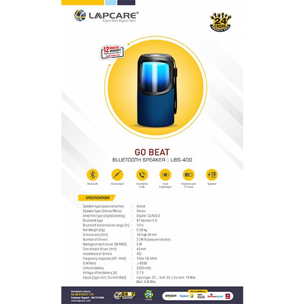 Lapcare Go Beat LBS-400 Bluetooth Speaker