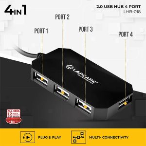 Lapcare USB 2.0 4-Port Hub with 1.5M Cable