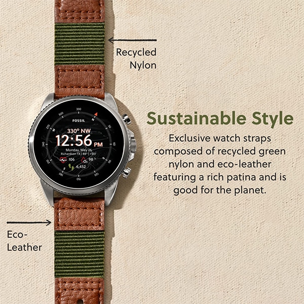 Fossil FTW4068 Gen 6 Smartwatch Olive Fabric