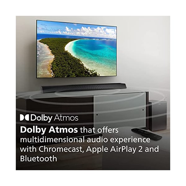 Philips Audio TAB8947 3.1.2CH 660W Dolby Atmos Soundbar with Wireless Subwoofer