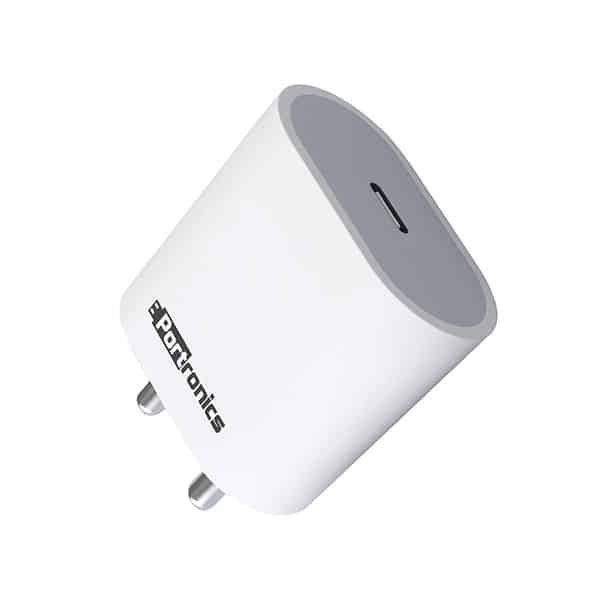 Portronics Adapto 20 Type C 20W Fast PD/Type C Adapter Charger with Fast Charging for iPhone (Adapter Only)