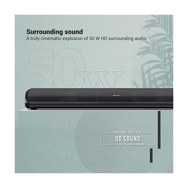 Portronics Sound Slick 7 50 W Wireless Soundbar with Aux in 3.5 mm