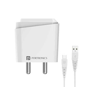 Portronics Adapto 40 18W 3 A Quick Mobile Charger with Detachable Cable
