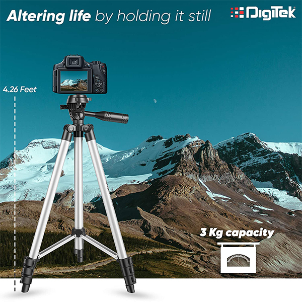 DIGITEK® (DTR 455 LT) (51 Inch) Tripod for Smartphones & Cameras with Mobile Holder