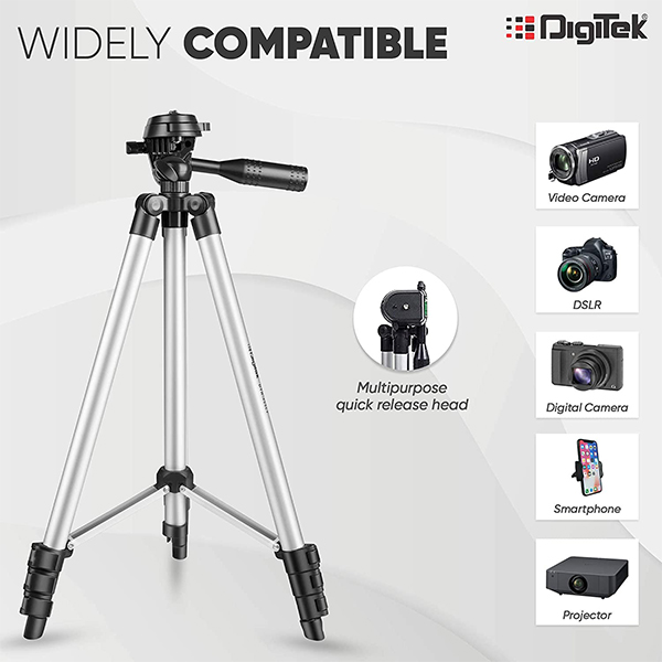 DIGITEK® (DTR 455 LT) (51 Inch) Tripod for Smartphones & Cameras with Mobile Holder