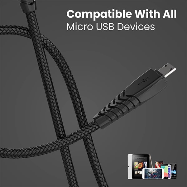 Portronics Konnect B Micro USB Cables For Fast Charging & Data Sync 3.0 Amp with PVC Heads