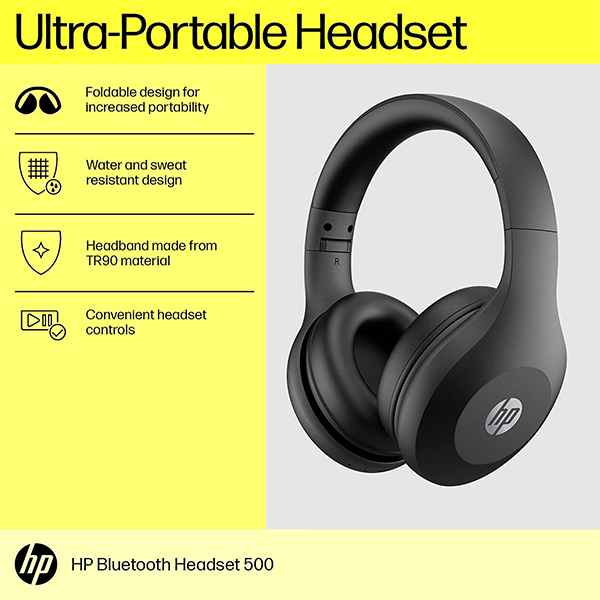 HP 500 Bluetooth Wireless Over Ear Headphone