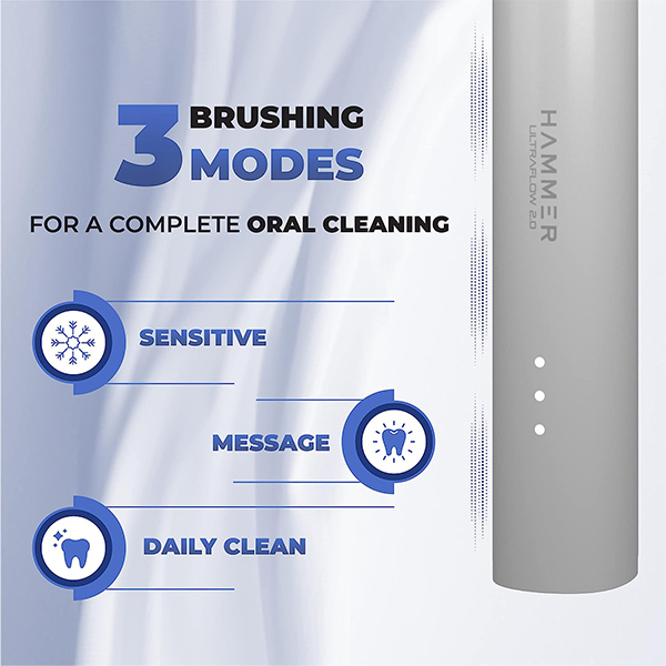 Hammer Ultra Flow 2.0 Premium Electric Toothbrush with 2 Replaceable Heads