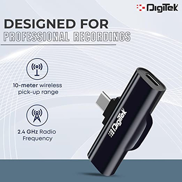 Digitek DWM-001 Wireless Microphone & Receiver with Type C