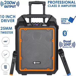 Zoook Herculean Pro Duet 200W Bluetooth Party Speaker With Dual UHF Wireless Mic