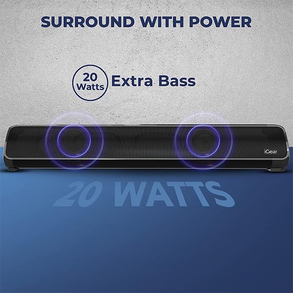 iGear Immerse Soundbar 20W Bluetooth Speaker With Heavy Bass