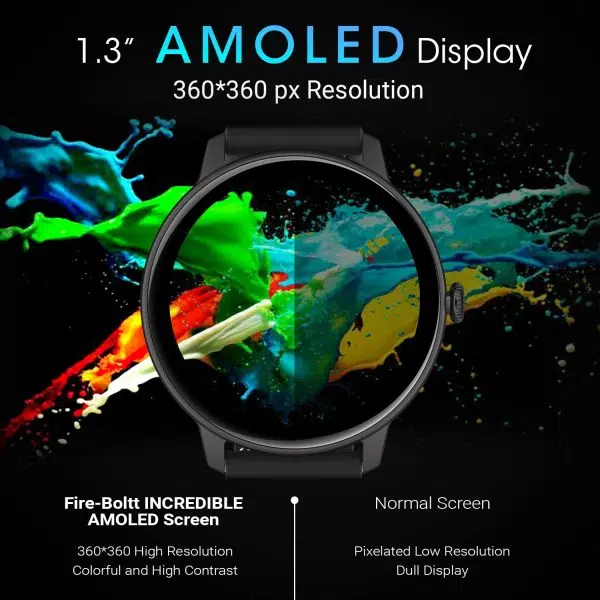 Fire-Boltt Incredible 1.3" AMOLED 360X360 Pixel Resolution Smartwatch