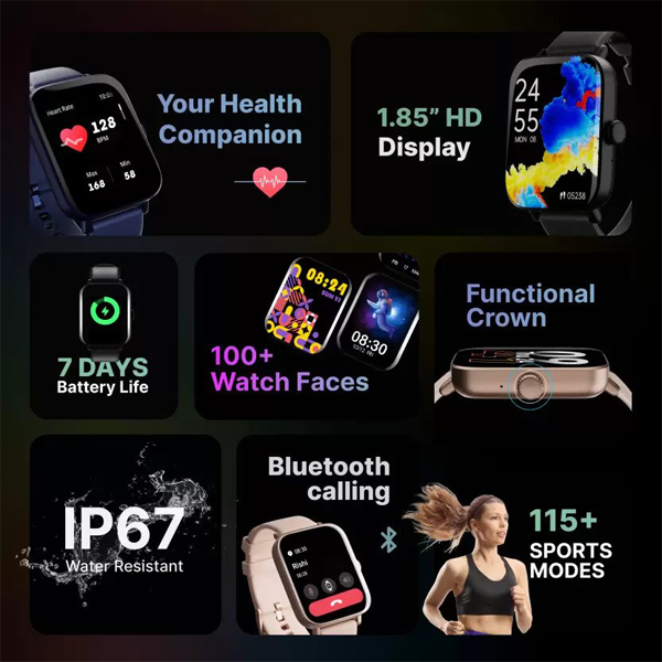 Cultsport Beats 1.85" HD Screen Bluetooth Calling Smartwatch
