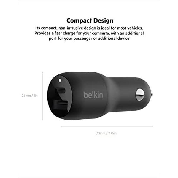 Belkin 37W Dual Port (USB-C & USB-A) Fast Charger