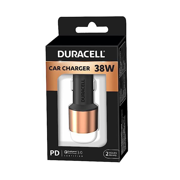 Duracell 38W Fast Car Charger Adapter with Dual Output
