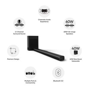 Realme RMV2002 100 W Bluetooth Soundbar (Black, 2.1 Channel)