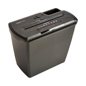 Amazon Basics 8-Sheet Strip Cut Paper With CD and Credit Card Shredder With 12 Liter Waste Basket Capacity